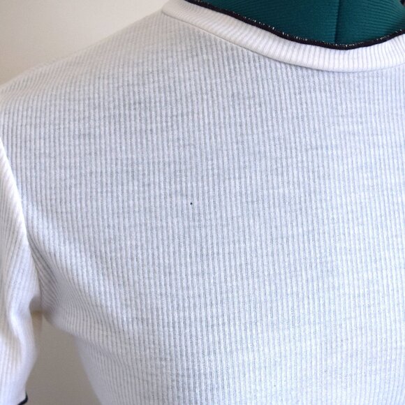 2/$20 Lettuce Edge Black and White Ribbed Crop Top - Picture 2 of 6